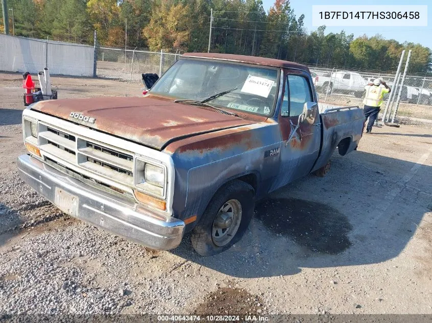 1987 Dodge D-Series D150 VIN: 1B7FD14T7HS306458 Lot: 40643474