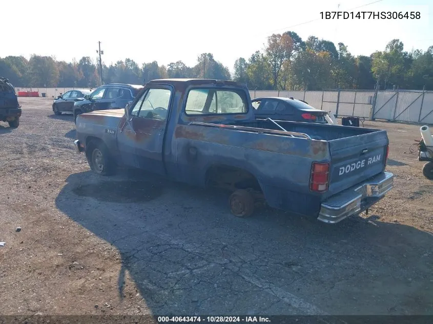 1987 Dodge D-Series D150 VIN: 1B7FD14T7HS306458 Lot: 40643474