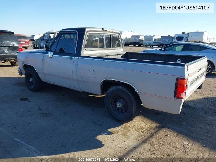 1988 Dodge D-Series D100 VIN: 1B7FD04Y1JS614107 Lot: 40677278