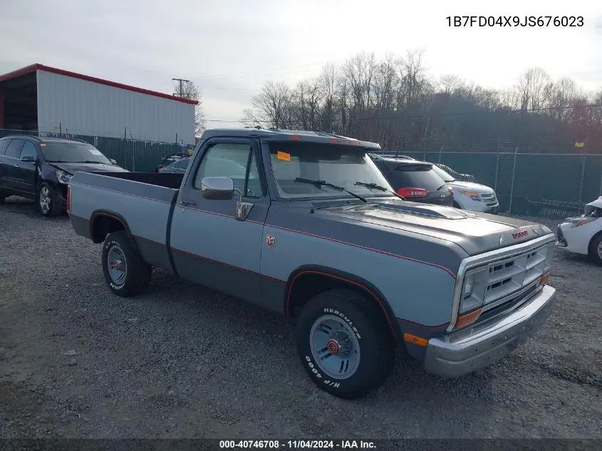 1988 Dodge D-Series D100 VIN: 1B7FD04X9JS676023 Lot: 40746708