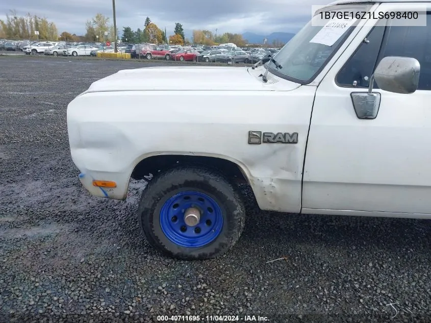 1990 Dodge D-Series D150 VIN: 1B7GE16Z1LS698400 Lot: 40711695