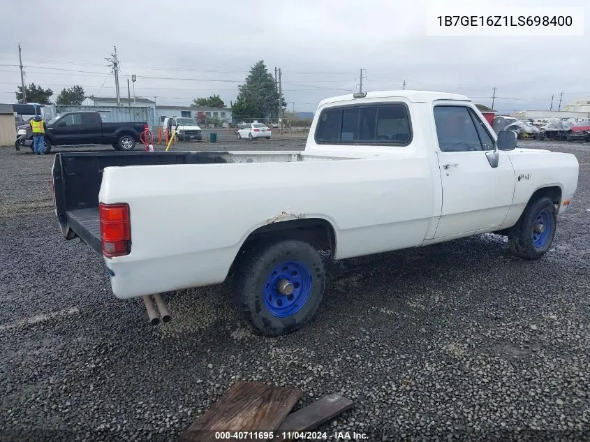 1990 Dodge D-Series D150 VIN: 1B7GE16Z1LS698400 Lot: 40711695