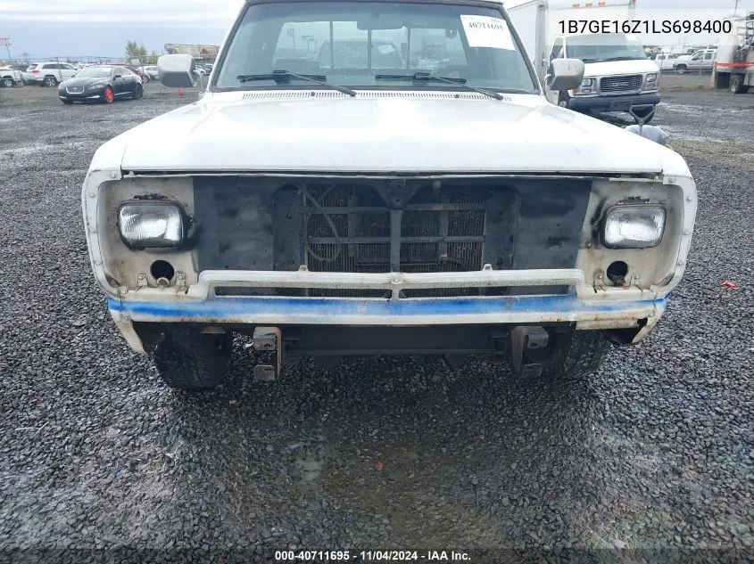 1990 Dodge D-Series D150 VIN: 1B7GE16Z1LS698400 Lot: 40711695