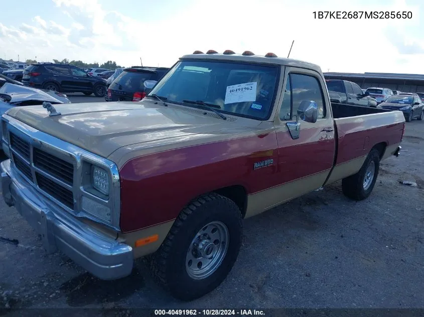 1B7KE2687MS285650 1991 Dodge D-Series D200/D250