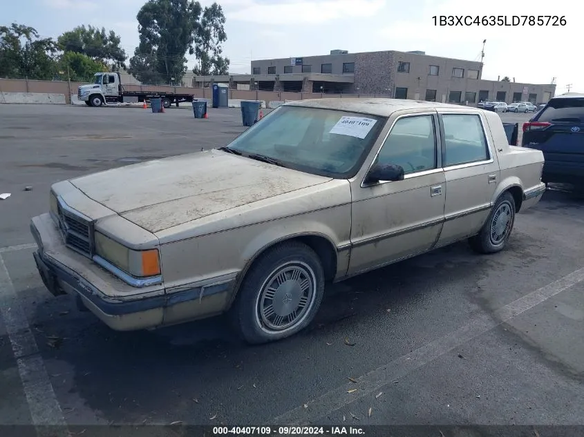 1990 Dodge Dynasty VIN: 1B3XC4635LD785726 Lot: 40407109