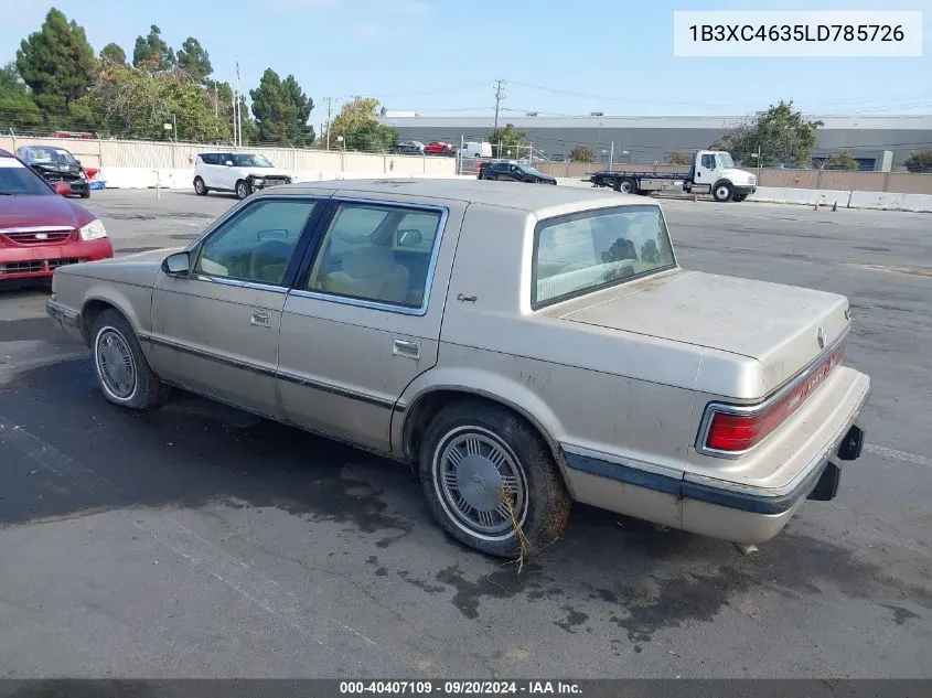 1990 Dodge Dynasty VIN: 1B3XC4635LD785726 Lot: 40407109