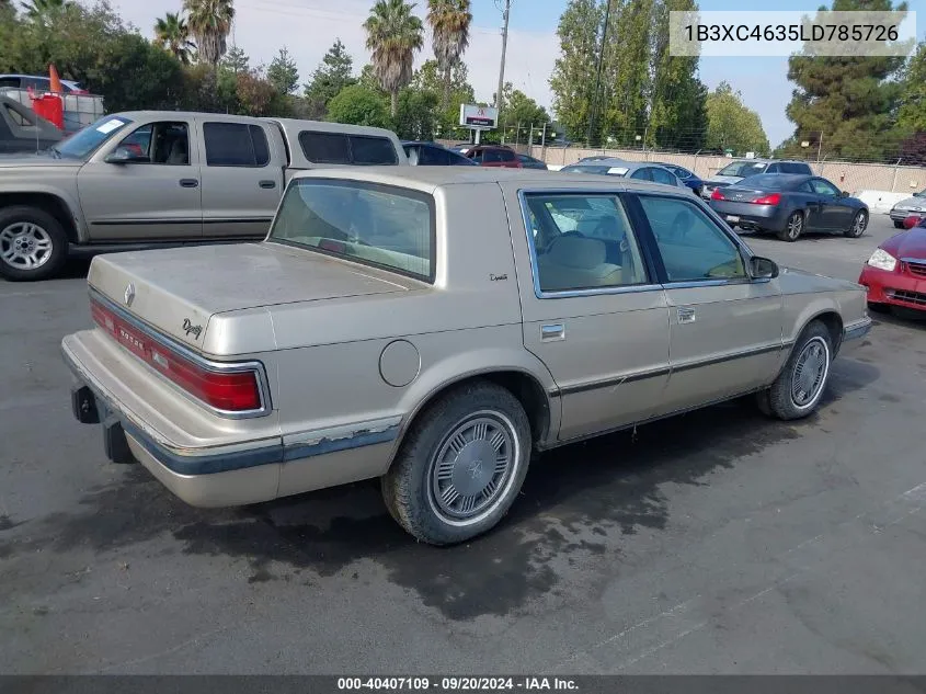 1990 Dodge Dynasty VIN: 1B3XC4635LD785726 Lot: 40407109