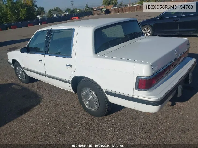 1991 Dodge Dynasty Le VIN: 1B3XC56R6MD154768 Lot: 40551445