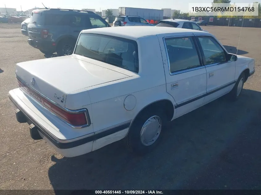 1991 Dodge Dynasty Le VIN: 1B3XC56R6MD154768 Lot: 40551445