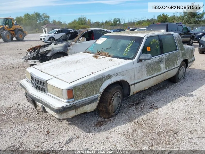 1992 Dodge Dynasty VIN: 1B3XC46RXND851565 Lot: 40446251