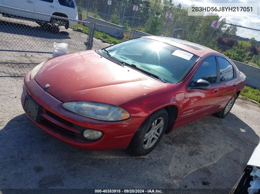 2000 Dodge Intrepid Es VIN: 2B3HD56J8YH217051 Lot: 40353918