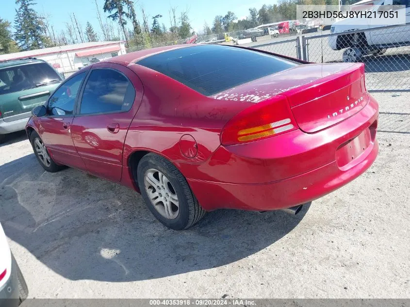 2000 Dodge Intrepid Es VIN: 2B3HD56J8YH217051 Lot: 40353918