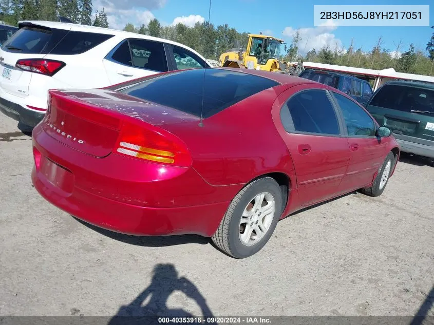 2000 Dodge Intrepid Es VIN: 2B3HD56J8YH217051 Lot: 40353918