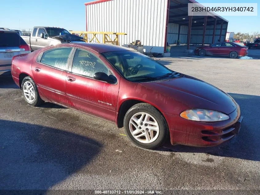 2000 Dodge Intrepid VIN: 2B3HD46R3YH340742 Lot: 40733712