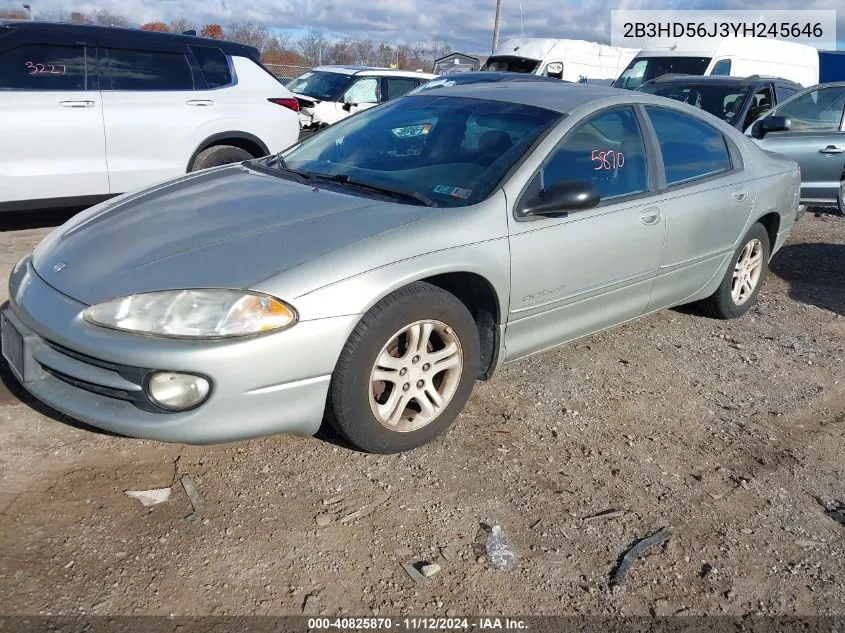 2000 Dodge Intrepid Es VIN: 2B3HD56J3YH245646 Lot: 40825870