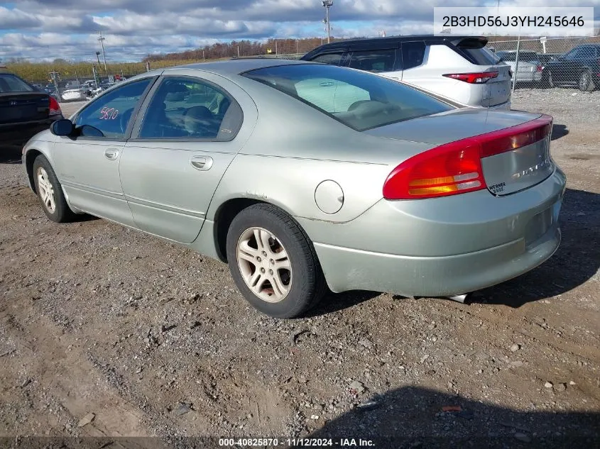 2000 Dodge Intrepid Es VIN: 2B3HD56J3YH245646 Lot: 40825870