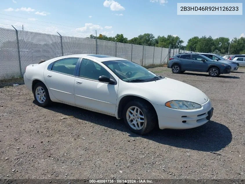 2002 Dodge Intrepid Se VIN: 2B3HD46R92H126233 Lot: 40081735