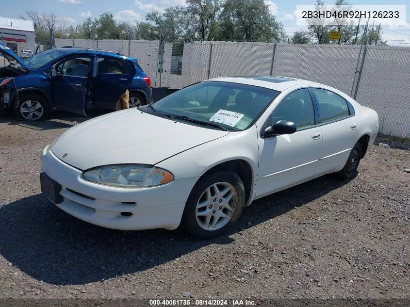 2002 Dodge Intrepid Se VIN: 2B3HD46R92H126233 Lot: 40081735