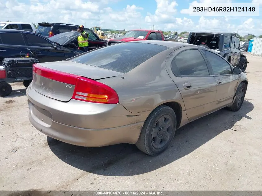 2002 Dodge Intrepid Se VIN: 2B3HD46R82H124148 Lot: 40104470