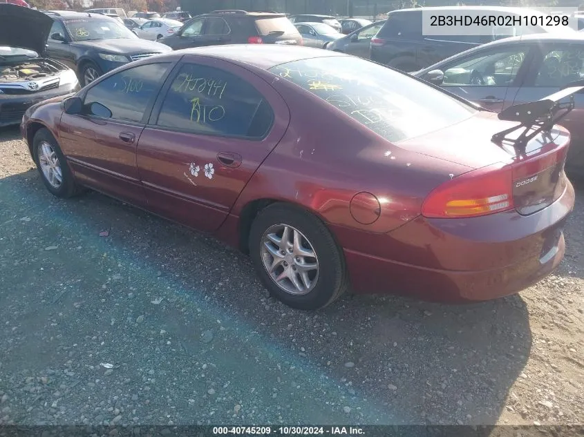 2002 Dodge Intrepid Se VIN: 2B3HD46R02H101298 Lot: 40745209