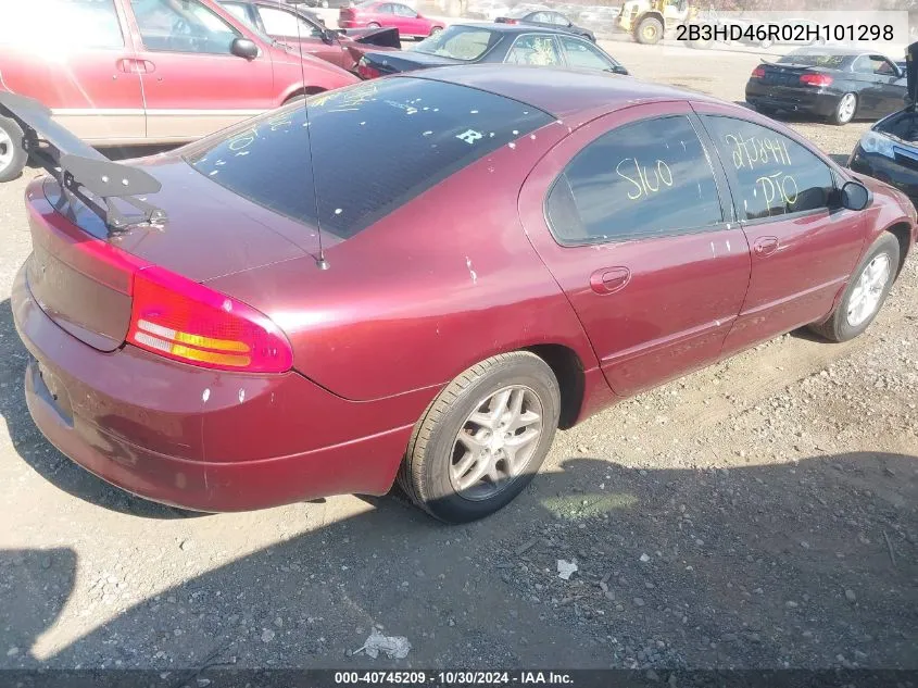 2002 Dodge Intrepid Se VIN: 2B3HD46R02H101298 Lot: 40745209