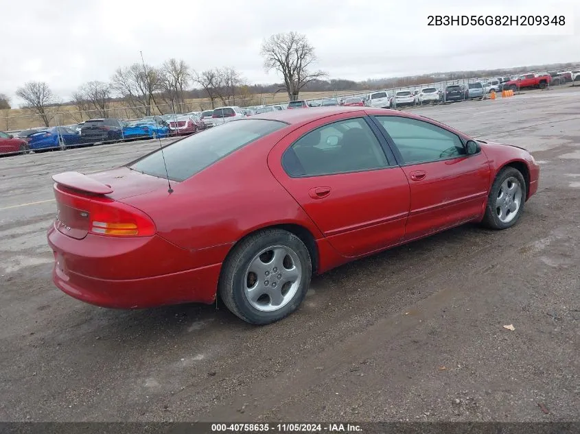 2002 Dodge Intrepid Es VIN: 2B3HD56G82H209348 Lot: 40758635