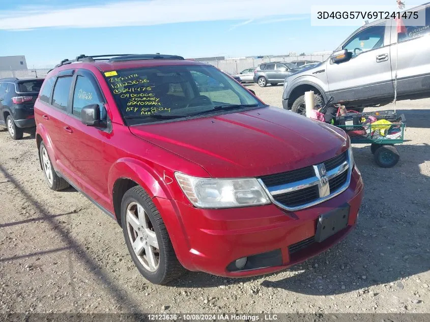 2009 Dodge Journey Sxt VIN: 3D4GG57V69T241475 Lot: 12123636