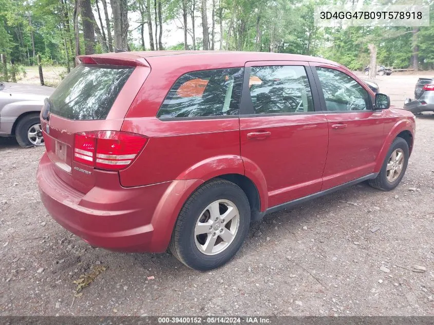 2009 Dodge Journey Se VIN: 3D4GG47B09T578918 Lot: 39400152