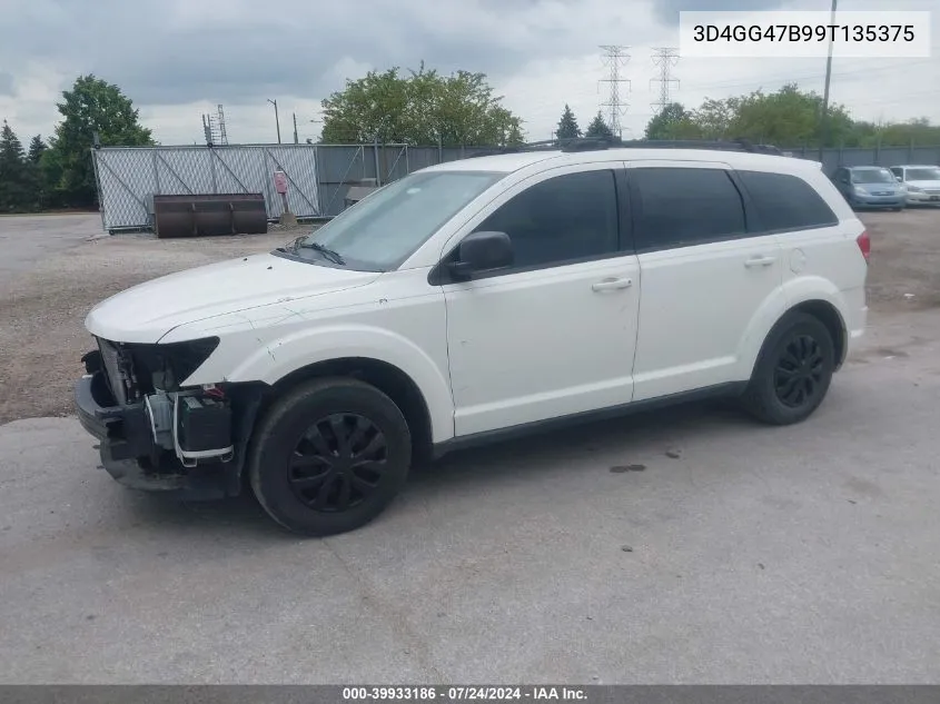 2009 Dodge Journey Se VIN: 3D4GG47B99T135375 Lot: 39933186