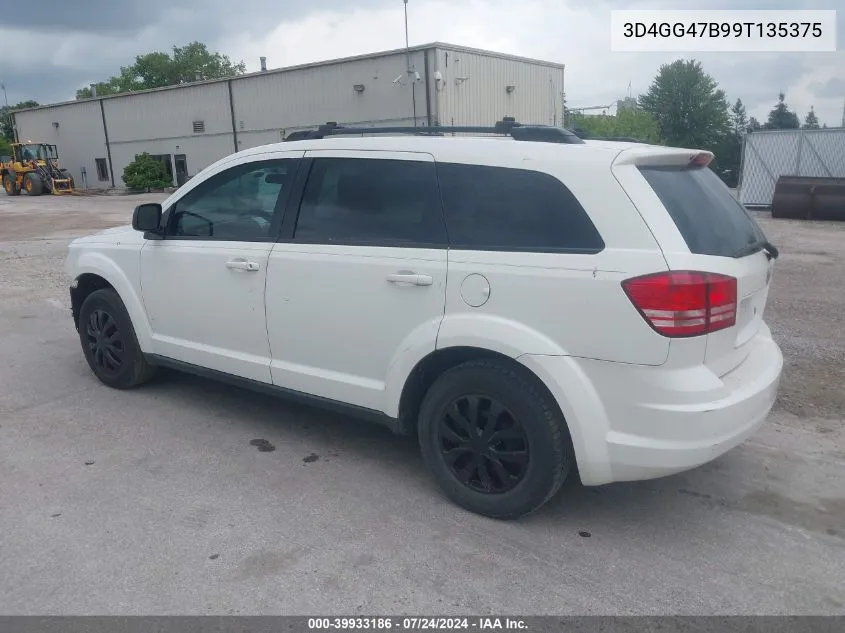 2009 Dodge Journey Se VIN: 3D4GG47B99T135375 Lot: 39933186