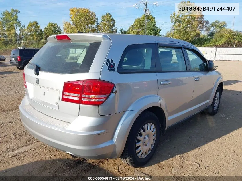 2009 Dodge Journey Se VIN: 3D4GG47B49T244407 Lot: 39954619