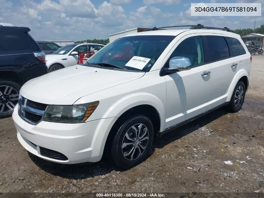 2009 Dodge Journey Se VIN: 3D4GG47B69T581094 Lot: 40118350