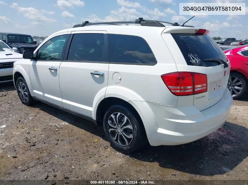 2009 Dodge Journey Se VIN: 3D4GG47B69T581094 Lot: 40118350