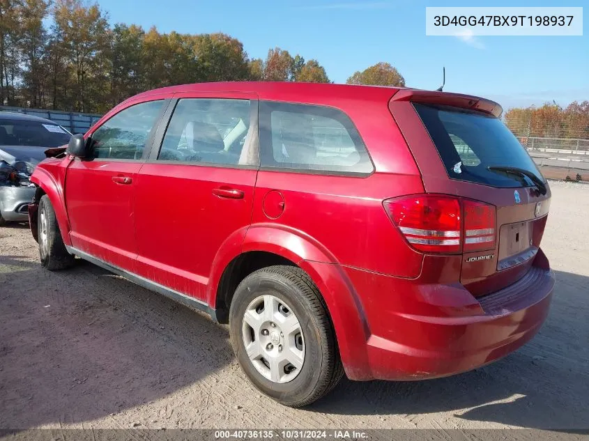 2009 Dodge Journey Se VIN: 3D4GG47BX9T198937 Lot: 40736135