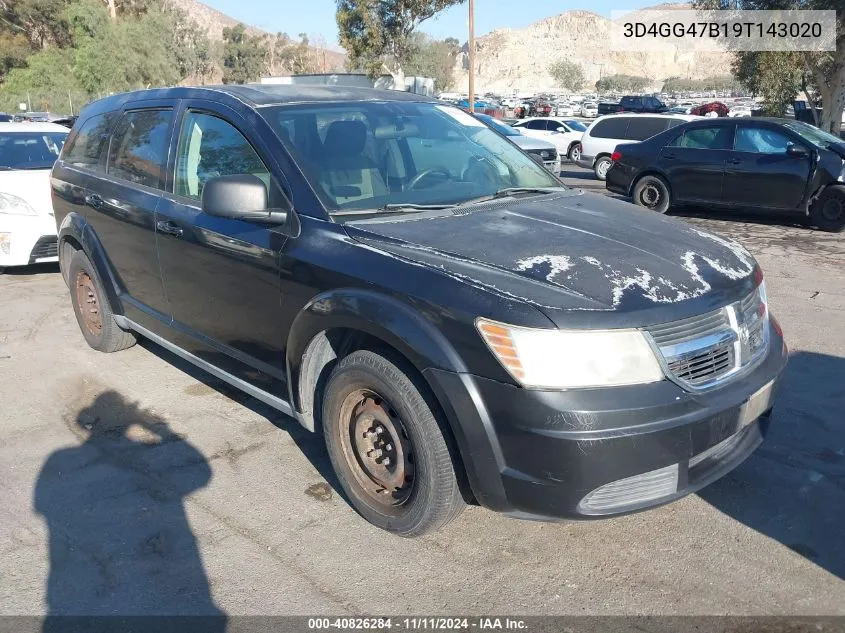 2009 Dodge Journey Se VIN: 3D4GG47B19T143020 Lot: 40826284