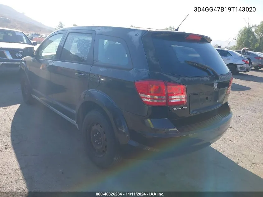 2009 Dodge Journey Se VIN: 3D4GG47B19T143020 Lot: 40826284