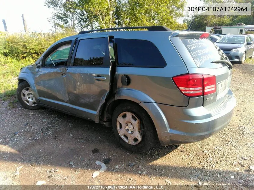 2010 Dodge Journey Se VIN: 3D4PG4FB7AT242964 Lot: 12072718