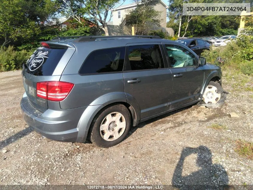 2010 Dodge Journey Se VIN: 3D4PG4FB7AT242964 Lot: 12072718