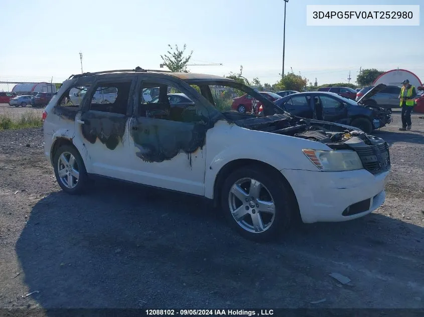 2010 Dodge Journey Sxt VIN: 3D4PG5FV0AT252980 Lot: 12088102