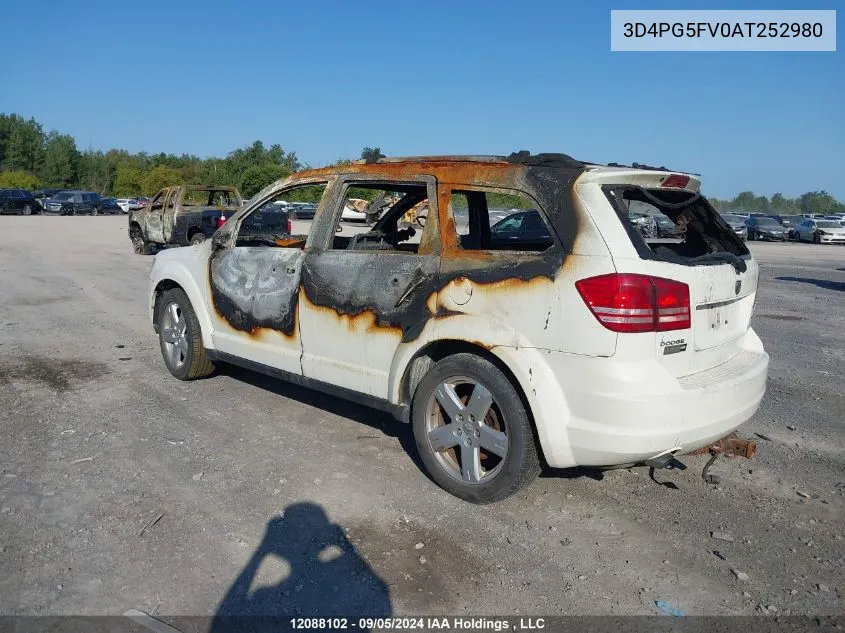 2010 Dodge Journey Sxt VIN: 3D4PG5FV0AT252980 Lot: 12088102