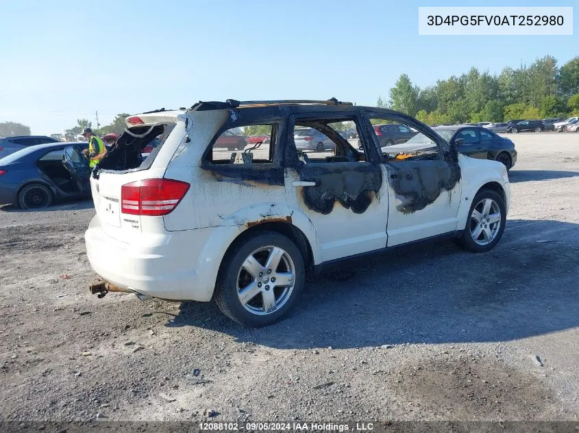 2010 Dodge Journey Sxt VIN: 3D4PG5FV0AT252980 Lot: 12088102