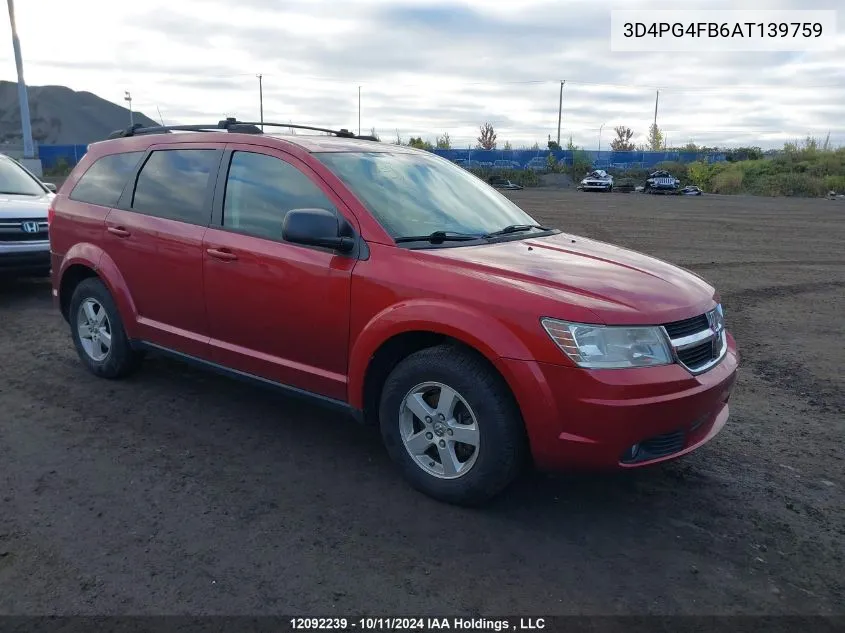 2010 Dodge Journey Se VIN: 3D4PG4FB6AT139759 Lot: 12092239