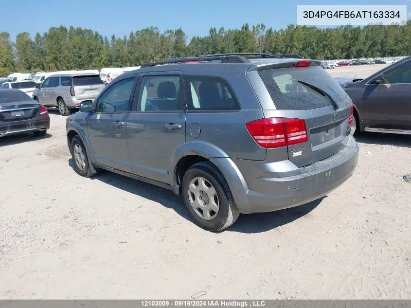 2010 Dodge Journey Se VIN: 3D4PG4FB6AT163334 Lot: 12103009