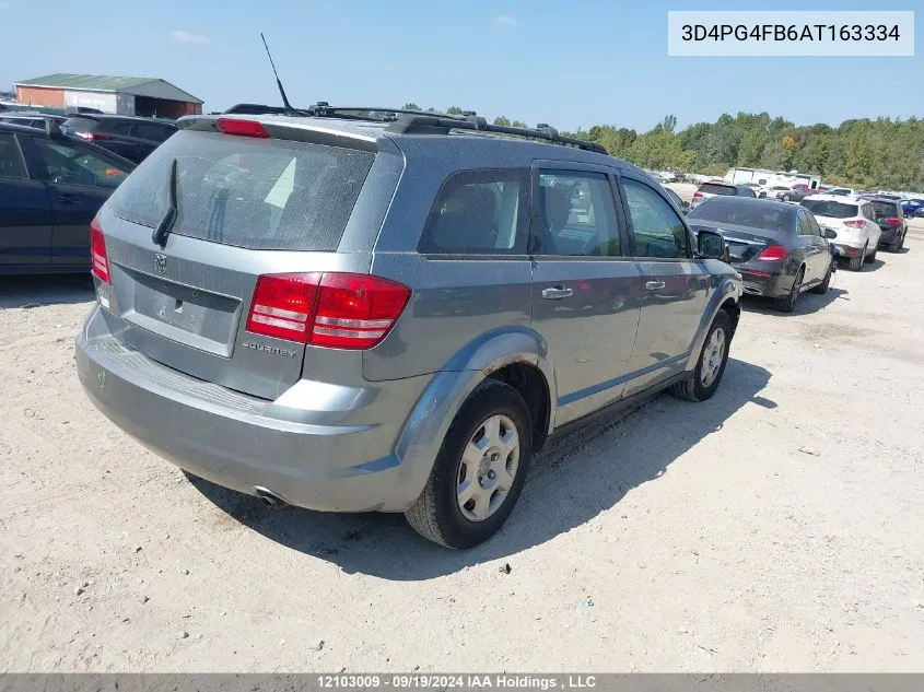 2010 Dodge Journey Se VIN: 3D4PG4FB6AT163334 Lot: 12103009