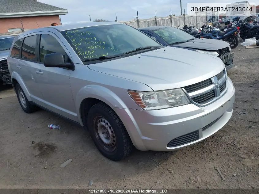 2010 Dodge Journey Se VIN: 3D4PG4FB3AT243044 Lot: 12121055