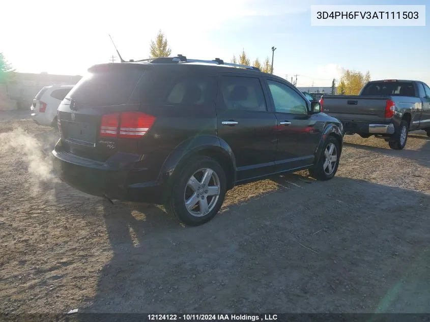 2010 Dodge Journey R/T VIN: 3D4PH6FV3AT111503 Lot: 12124122