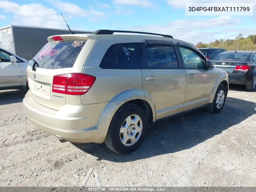 2010 Dodge Journey Se VIN: 3D4PG4FBXAT111799 Lot: 12127755