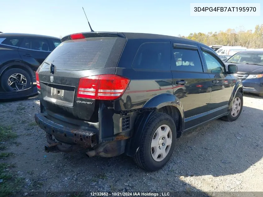 2010 Dodge Journey Se VIN: 3D4PG4FB7AT195970 Lot: 12132652