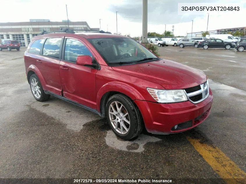 2010 Dodge Journey Sxt VIN: 3D4PG5FV3AT204843 Lot: 20172579