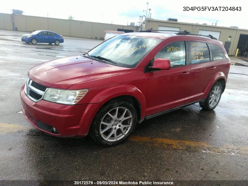 2010 Dodge Journey Sxt VIN: 3D4PG5FV3AT204843 Lot: 20172579